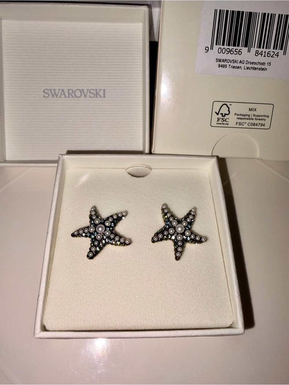 Swarovski Gold Starfish Stud Earrings - Picture 10 of 14